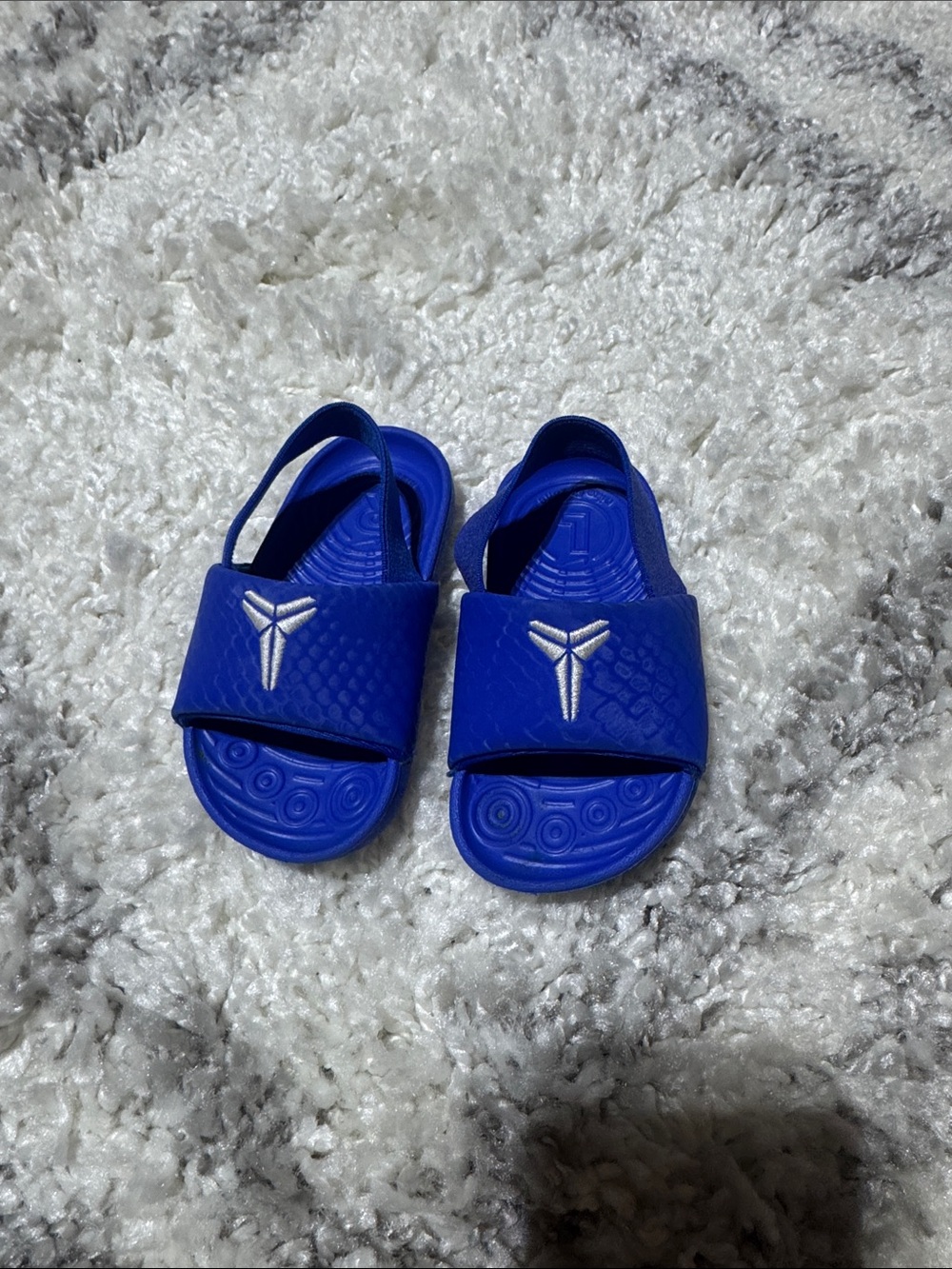 Nike Kobe Royal Blue Kids Slide Sandals with Heel Strap